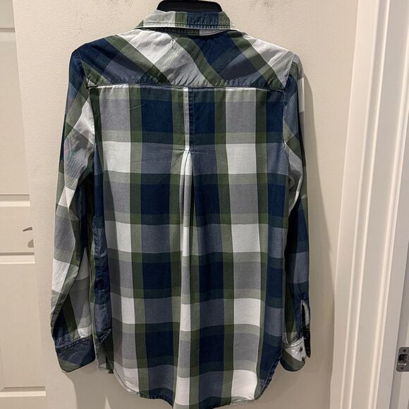 Billy T Plaid Button-Up Shirt lyocell with roll tab for sleeves size Small - Picture 5 of 10